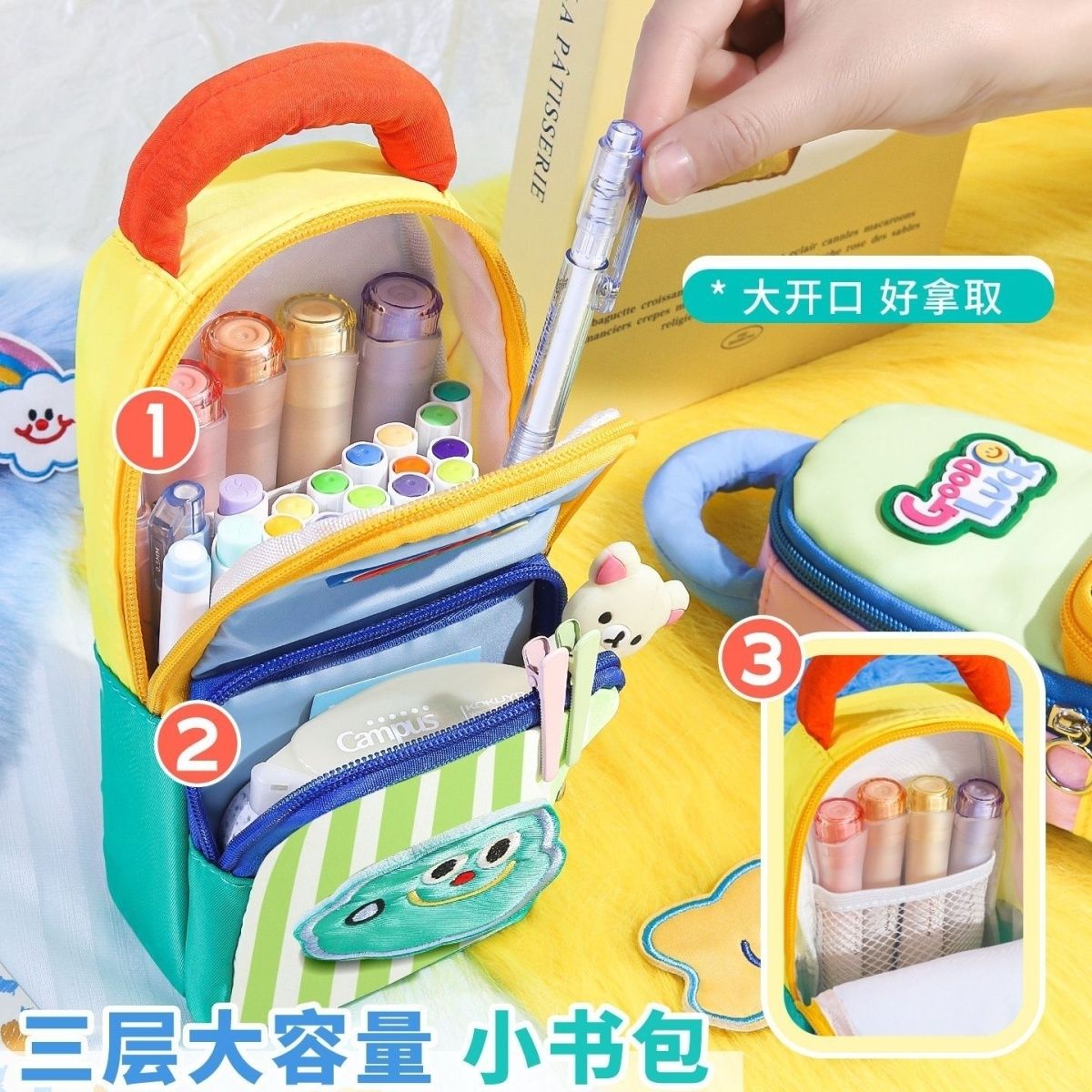 Beauty Makeup Box - 3D Kawaii Grote Capaciteit Meerlaagse Pennenhouder