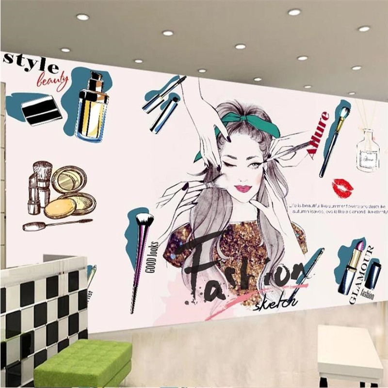 Beauty Makeup Wallpaper - Op maat gemaakte producten zoet Handgeschilderde