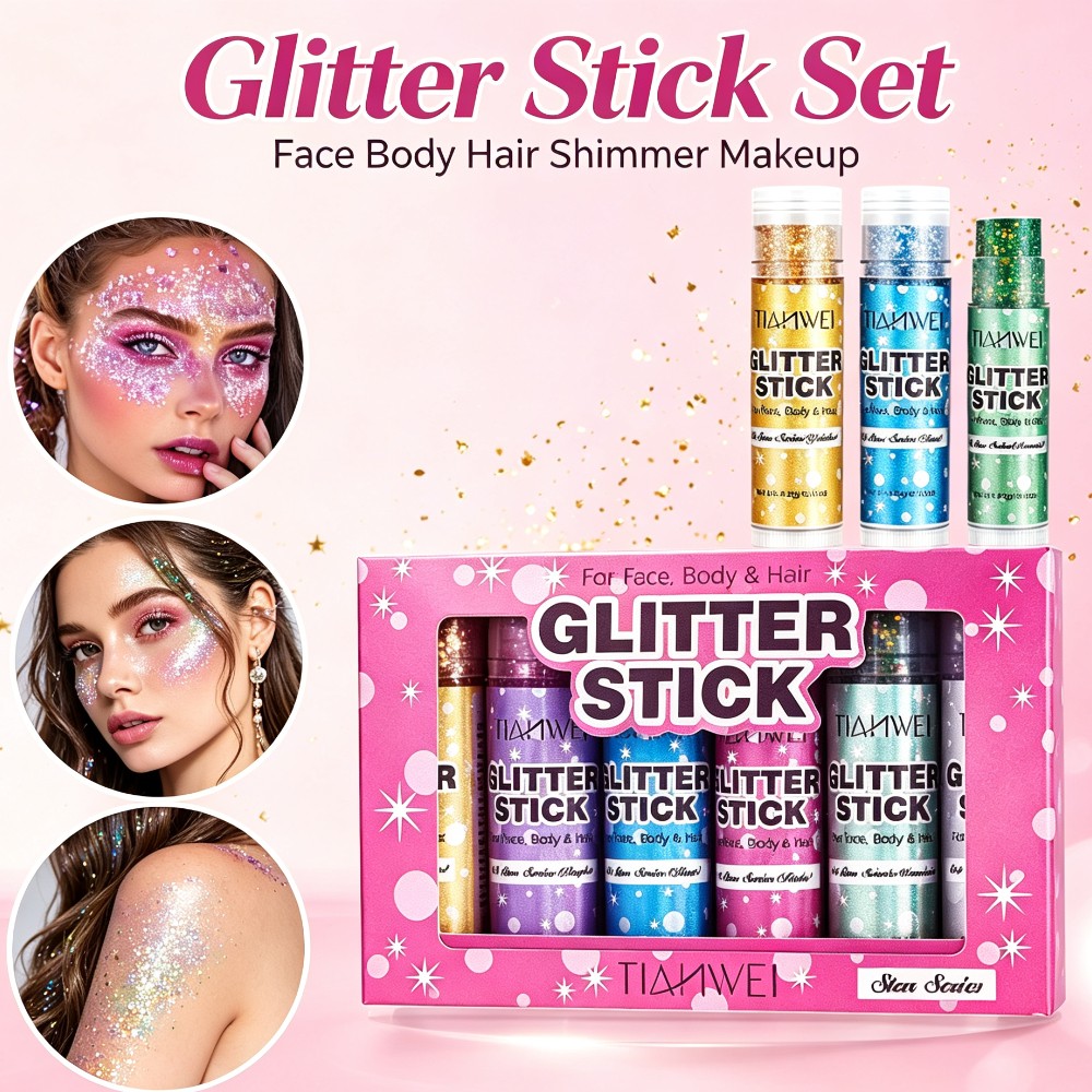 Body Shimmer Lotion - Shimmer Glitter Stick Set Pailletten Sparkelende